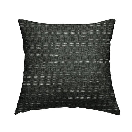 Dijon Heavily Textured Detailed Weave Material Charcoal Grey Furnishing Upholstery Fabrics - Handmade Cushions