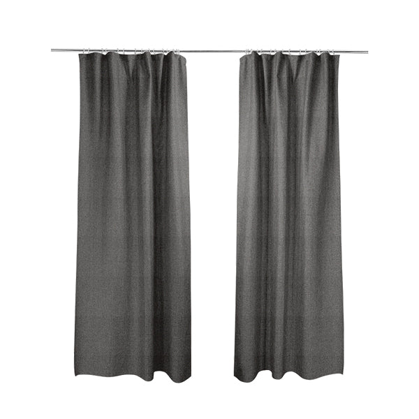 Dijon Heavily Textured Detailed Weave Material Black Grey Furnishing Upholstery Fabrics - Made To Measure Curtains