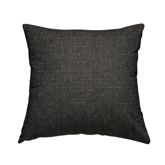 Dijon Heavily Textured Detailed Weave Material Black Grey Furnishing Upholstery Fabrics - Handmade Cushions