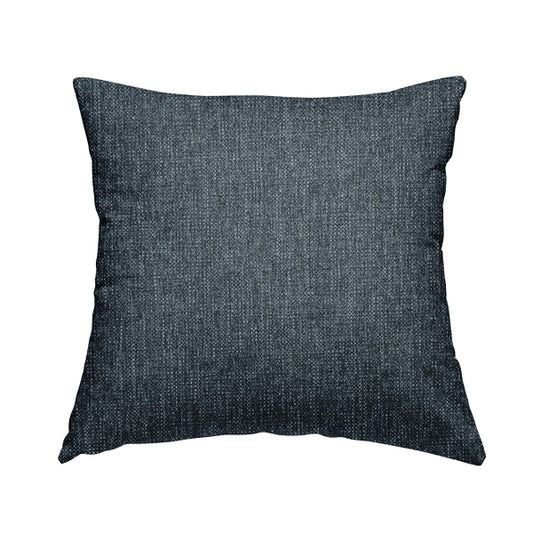 Beaumont Textured Hard Wearing Basket Weave Material Denim Blue Coloured Furnishing Upholstery Fabric - Handmade Cushions