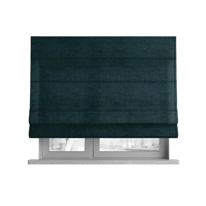 Earley Soft Matt Velvet Chenille Furnishing Upholstery Fabric In Ocean Teal Colour - Roman Blinds