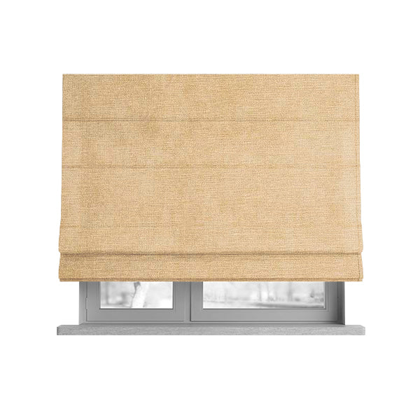 Earley Soft Matt Velvet Chenille Furnishing Upholstery Fabric In Beige Colour - Roman Blinds