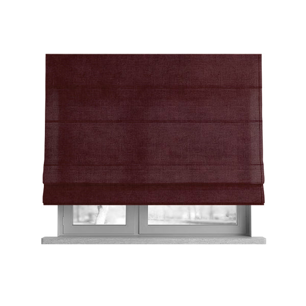 Earley Soft Matt Velvet Chenille Furnishing Upholstery Fabric In Terracotta Red Colour - Roman Blinds