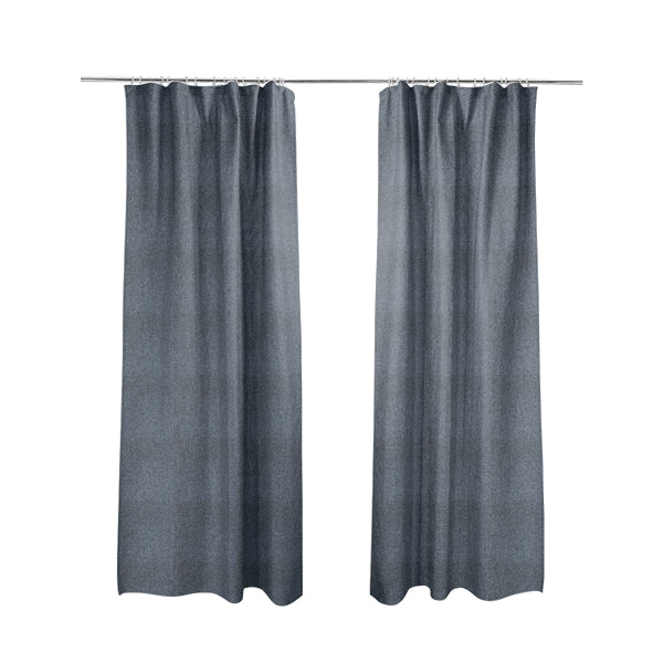 Earley Soft Matt Velvet Chenille Furnishing Upholstery Fabric In Denim Blue Colour - Made To Measure Curtains
