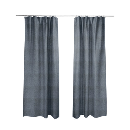 Earley Soft Matt Velvet Chenille Furnishing Upholstery Fabric In Denim Blue Colour - Made To Measure Curtains