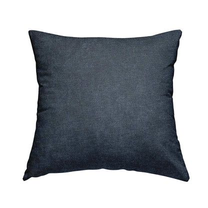Earley Soft Matt Velvet Chenille Furnishing Upholstery Fabric In Denim Blue Colour - Handmade Cushions