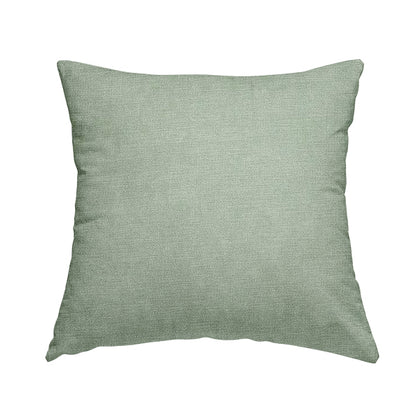 Earley Soft Matt Velvet Chenille Furnishing Upholstery Fabric In Aqua Green Colour - Handmade Cushions