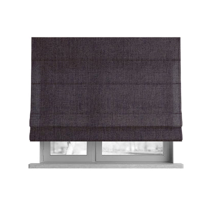 Beaumont Textured Hard Wearing Basket Weave Material Purple Coloured Furnishing Upholstery Fabric - Roman Blinds