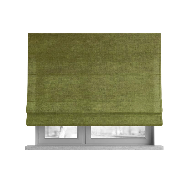 Faleolo Thick Durable Soft Velvet Material Green Colour Upholstery Fabric - Roman Blinds