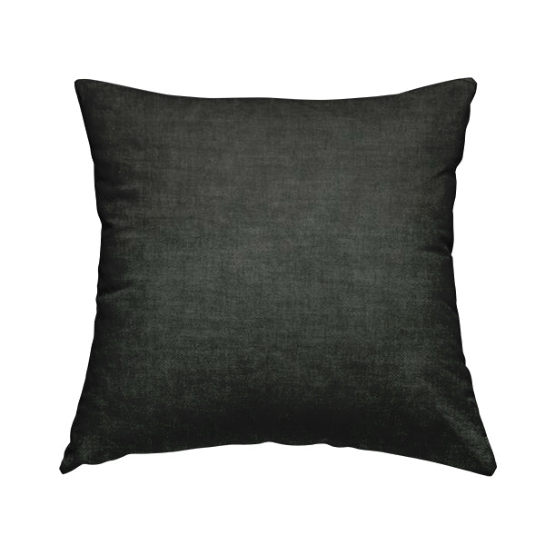 Faleolo Thick Durable Soft Velvet Material Black Dark Grey Colour Upholstery Fabric - Handmade Cushions