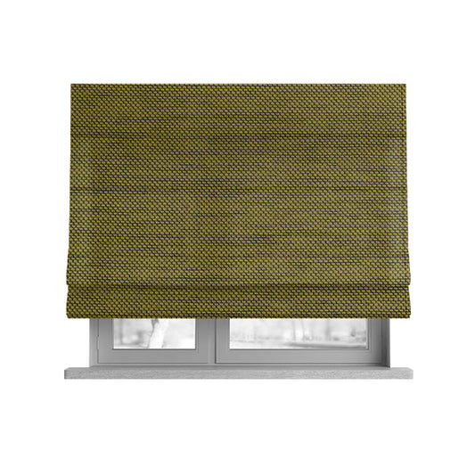 Festival Colourful Textured Chenille Plain Upholstery Fabric In Yellow - Roman Blinds