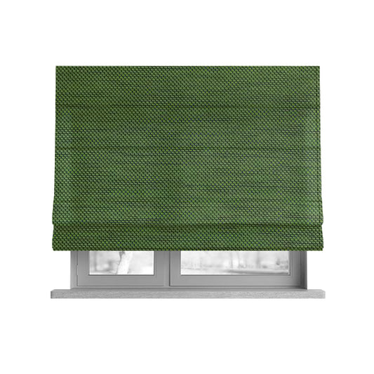 Festival Colourful Textured Chenille Plain Upholstery Fabric In Green Lime - Roman Blinds