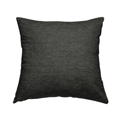 Beaumont Textured Hard Wearing Basket Weave Material Black Charcoal Coloured Furnishing Upholstery Fabric - Handmade Cushions