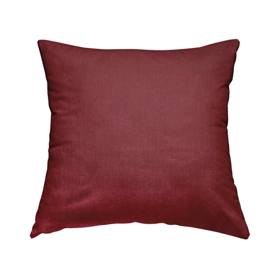 Florentine Soft Shine Textured Red Burgundy Colour Chenille Velvet Upholstery Fabric - Handmade Cushions