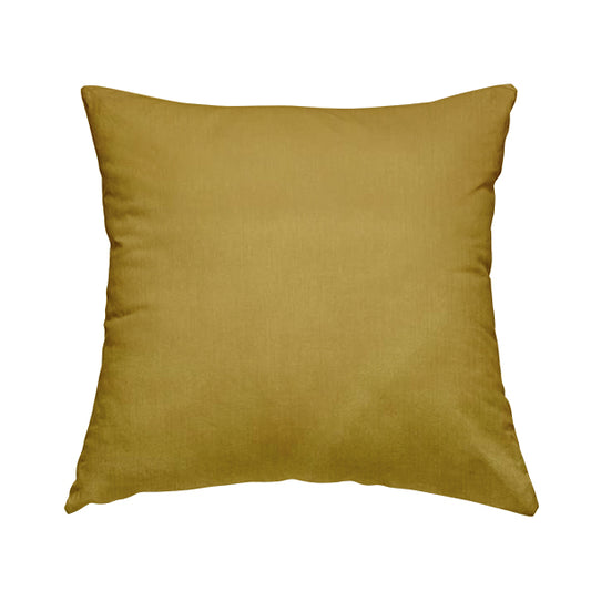 Florentine Soft Shine Textured Yellow Colour Chenille Velvet Upholstery Fabric - Handmade Cushions