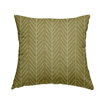 Frisco Stem Pattern Printed On Linen Effect Chenille Material Yellow Coloured Furnishing Fabrics - Handmade Cushions