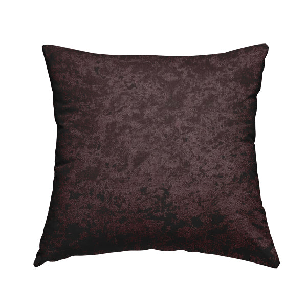 Geneva Crushed Velvet Upholstery Fabric In Mulberry Wine Red Colour - Handmade Cushions