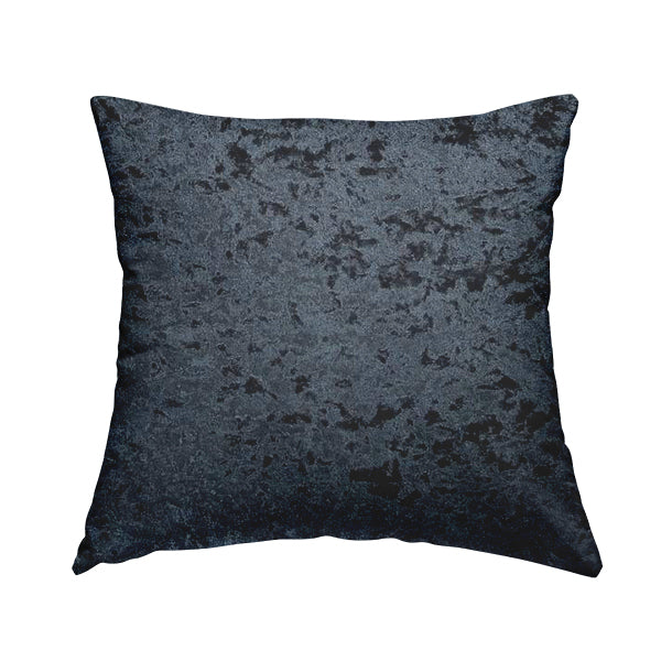 Geneva Crushed Velvet Upholstery Fabric In Navy Denim Blue Colour - Handmade Cushions