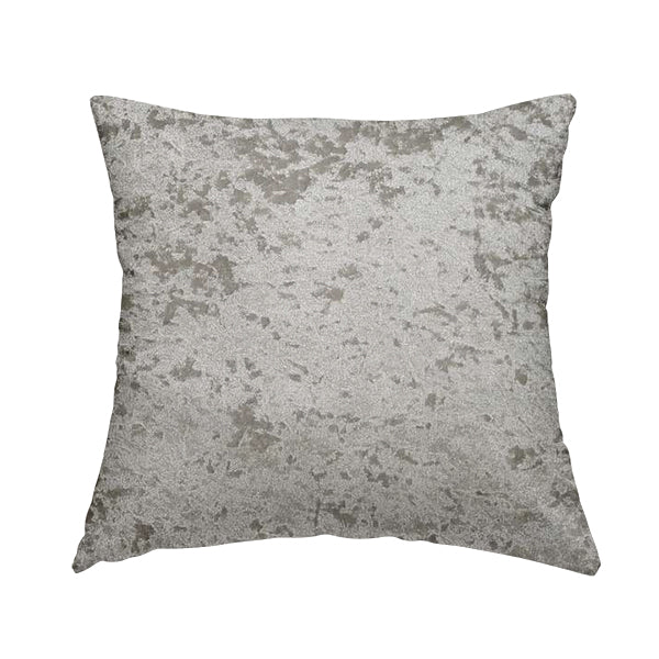 Geneva Crushed Velvet Upholstery Fabric In Silver Colour - Handmade Cushions
