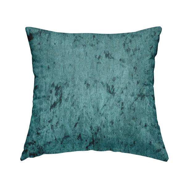 Geneva Crushed Velvet Upholstery Fabric In Blue Teal Colour - Handmade Cushions