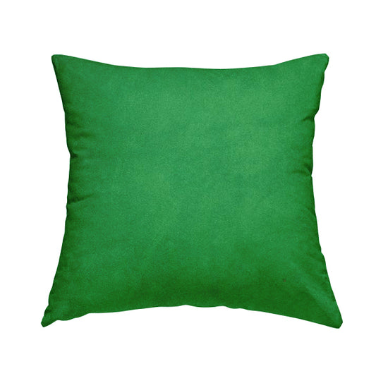 Giovanni Matt Plain Velvet Upholstery Fabric In Apple Green Colour - Handmade Cushions