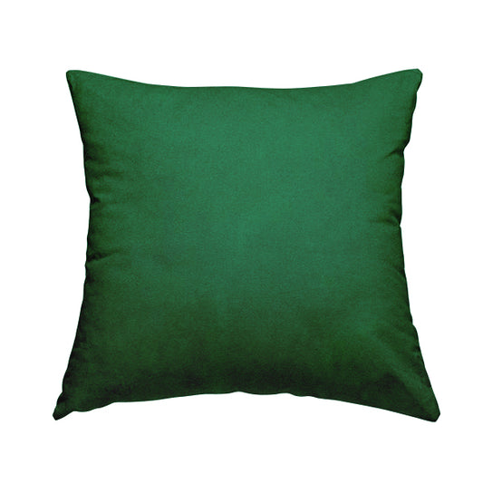 Giovanni Matt Plain Velvet Upholstery Fabric In Green Basil Colour - Handmade Cushions