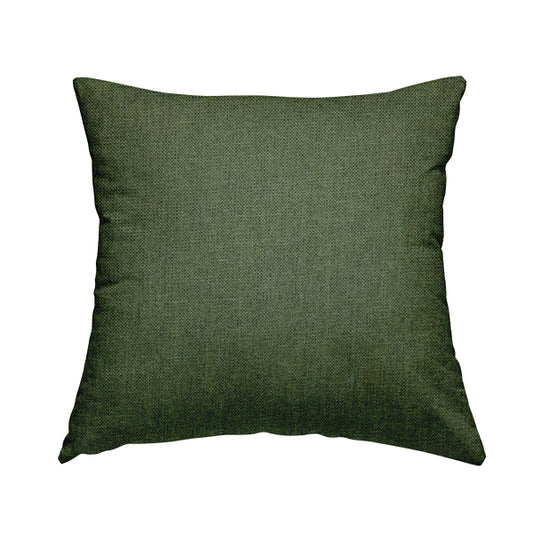 Beaumont Textured Hard Wearing Basket Weave Material Green Coloured Furnishing Upholstery Fabric - Handmade Cushions
