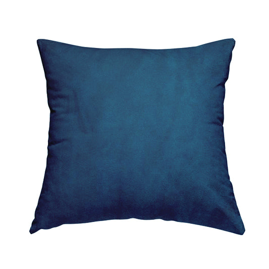 Giovanni Matt Plain Velvet Upholstery Fabric In Azure Blue Colour - Handmade Cushions