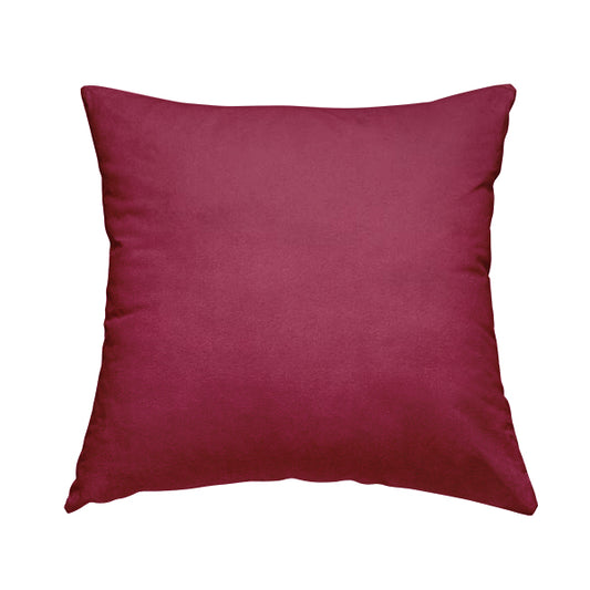 Giovanni Matt Plain Velvet Upholstery Fabric In Ruby Pink Colour - Handmade Cushions