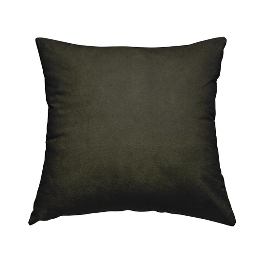 Giovanni Matt Plain Velvet Upholstery Fabric In Deep Olive Green Colour - Handmade Cushions