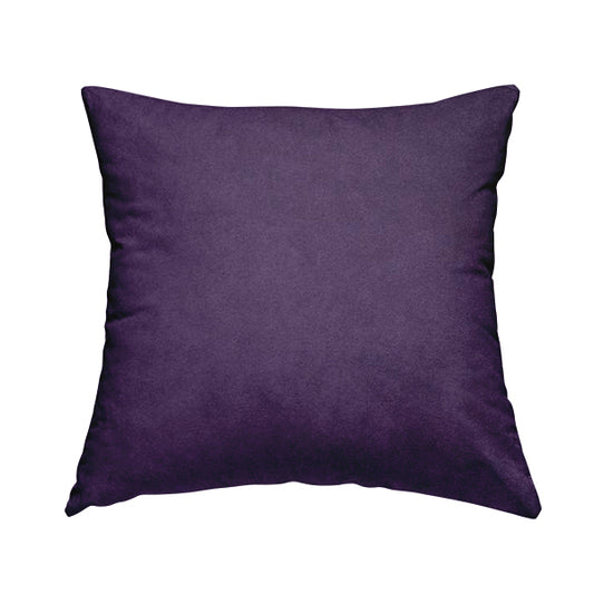 Giovanni Matt Plain Velvet Upholstery Fabric In Plum Purple Colour - Handmade Cushions
