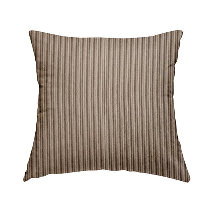 Goole Pencil Thin Striped Corduroy Upholstery Furnishing Fabric Mocha Coffee Colour - Handmade Cushions