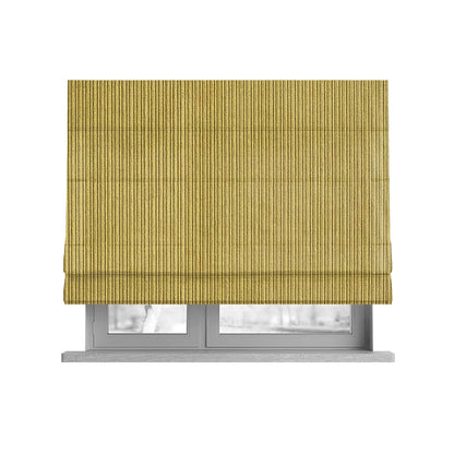 Goole Pencil Thin Striped Corduroy Upholstery Furnishing Fabric Yellow Colour - Roman Blinds