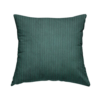 Goole Pencil Thin Striped Corduroy Upholstery Furnishing Fabric Teal Colour - Handmade Cushions