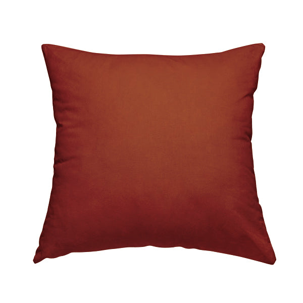 Grenada Soft Suede Fabric In Orange Colour For Interior Furnishing Upholstery - Handmade Cushions