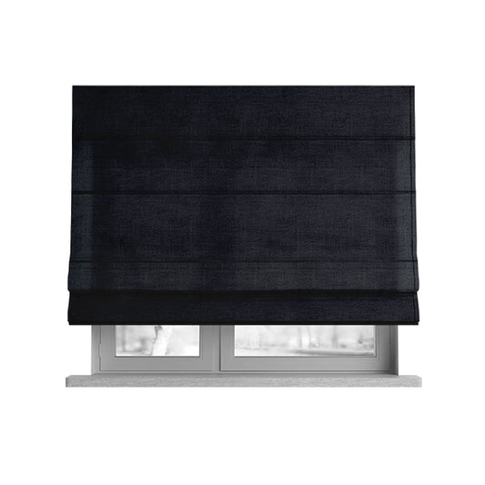 Grenada Soft Suede Fabric In Black Colour For Interior Furnishing Upholstery - Roman Blinds
