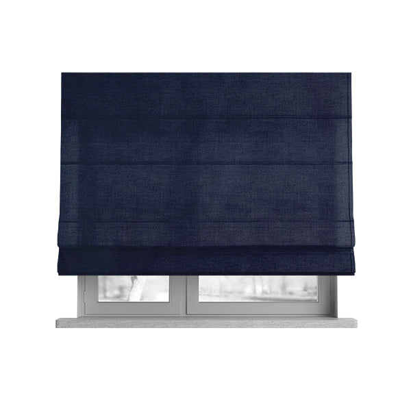 Grenada Soft Suede Fabric In Navy Blue Colour For Interior Furnishing Upholstery - Roman Blinds