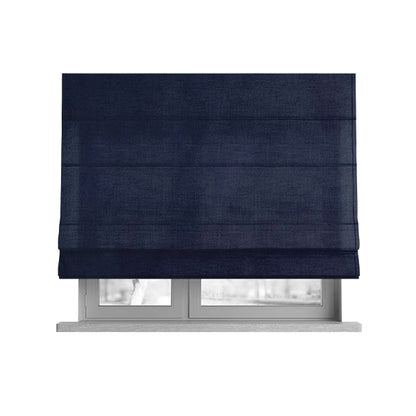 Grenada Soft Suede Fabric In Navy Blue Colour For Interior Furnishing Upholstery - Roman Blinds