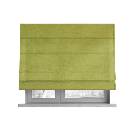 Bellevue Brushed Chenille Flat Weave Plain Upholstery Fabric In Yellow - Roman Blinds