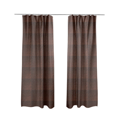 Hakkaido Geometric Pattern Velvet Fabric In Orange Brown Colour - Made To Measure Curtains