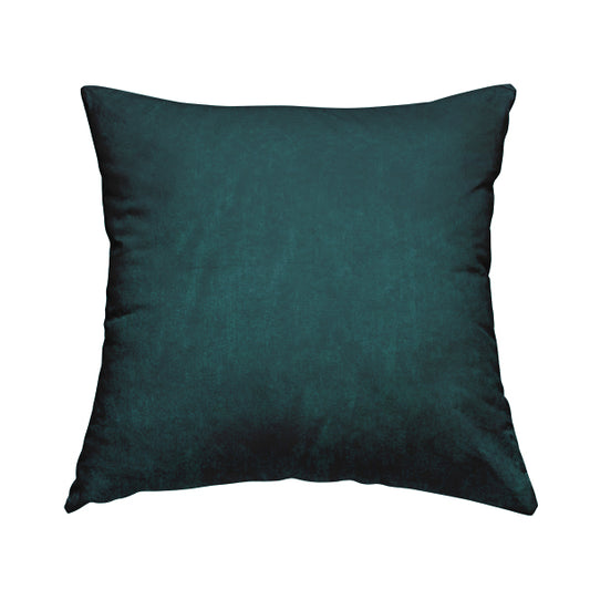 Bellevue Brushed Chenille Flat Weave Plain Upholstery Fabric In Teal - Handmade Cushions