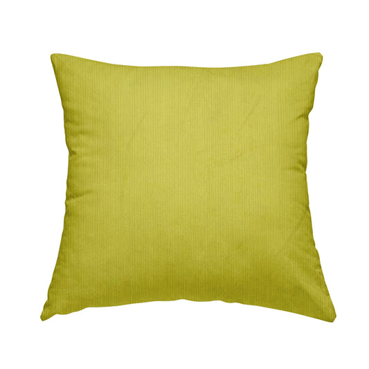 Havant Strie Soft Velvet Textured Feel Chenille Material In Yellow Upholstery Fabrics - Handmade Cushions