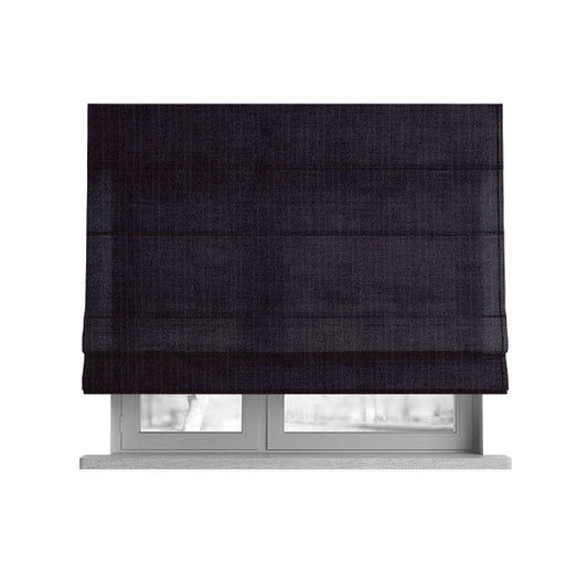 Havant Strie Soft Velvet Textured Feel Chenille Material In Purple Upholstery Fabrics - Roman Blinds