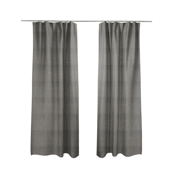 Wiltshire Plain Poly Cotton Flat Weave Upholstery Curtains Fabric In Grey Colour - Made To Measure Curtains