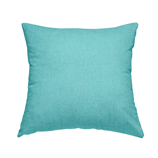 Ibiza Soft Chenille Furnishing Upholstery Fabric In Teal Blue Colour - Handmade Cushions
