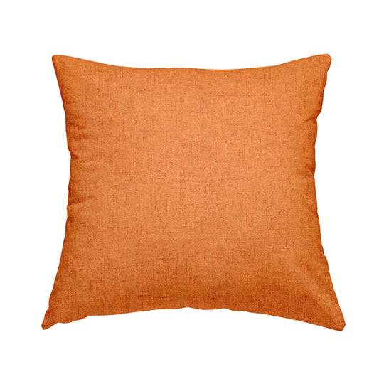 Ibiza Soft Chenille Furnishing Upholstery Fabric In Orange Colour - Handmade Cushions