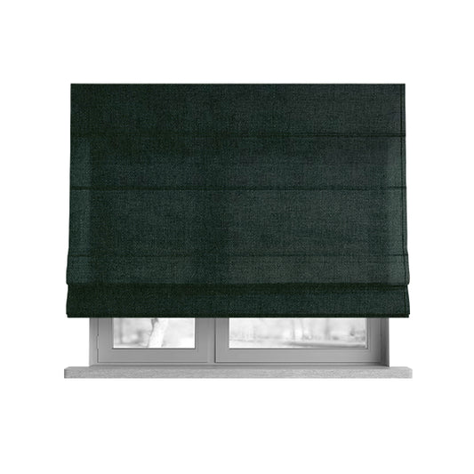 Abbotsford Super Soft Basket Weave Material Dual Purpose Upholstery Curtains Fabric In Dark Green - Roman Blinds