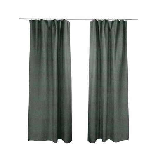 Abbotsford Super Soft Basket Weave Material Dual Purpose Upholstery Curtains Fabric In Dark Green - Made To Measure Curtains