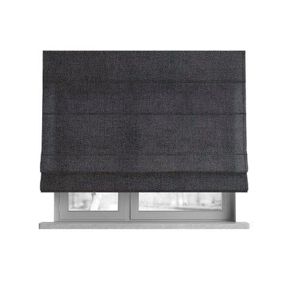 Irvine Herringbone Weave Chenille Upholstery Fabric Grey Carbon Colour - Roman Blinds