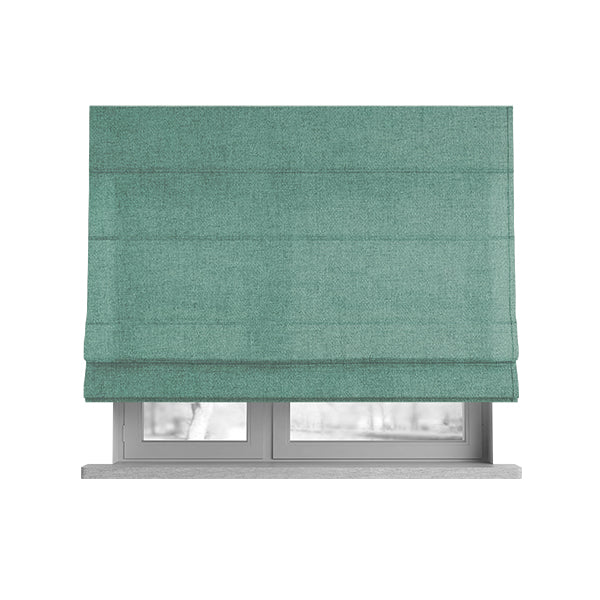 Irvine Herringbone Weave Chenille Upholstery Fabric Jade Green Colour - Roman Blinds